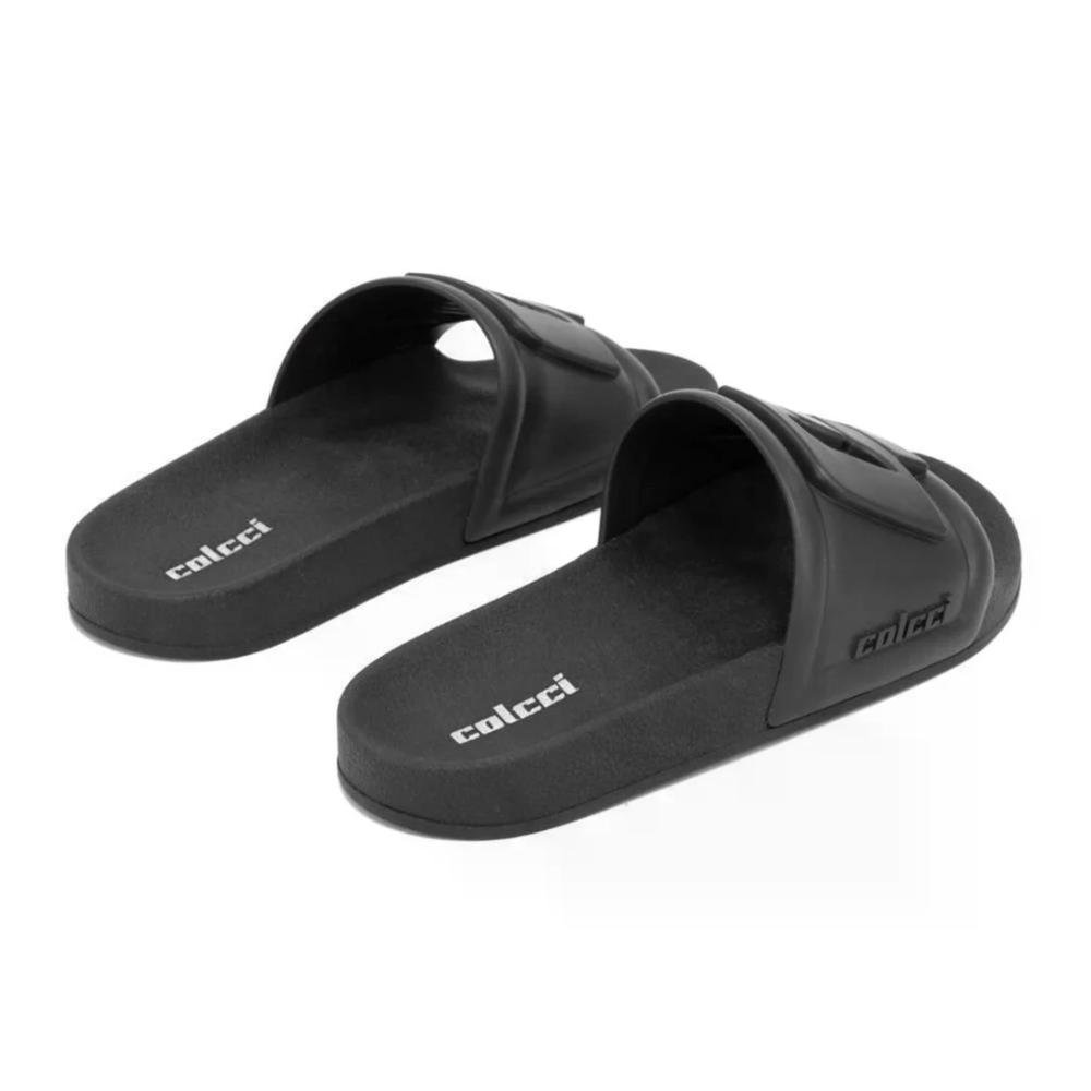 Sandália Slide Colcci Biana Logomania Casual Conforto Preto 5