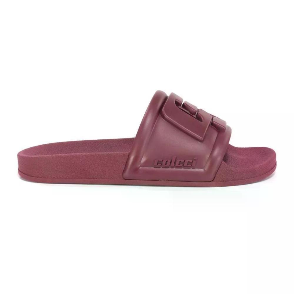 Sandália Slide Colcci Biana Logomania Casual Conforto Vermelho 4