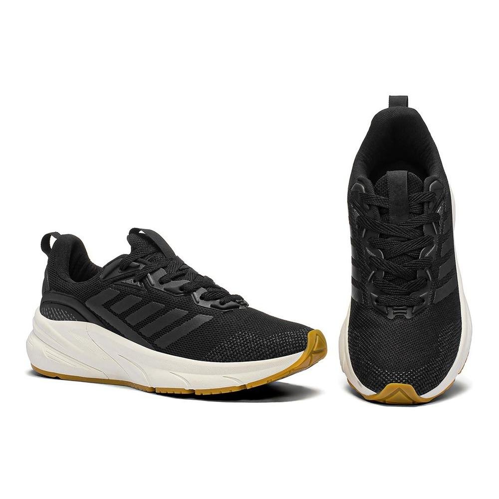 Tênis Masculino Corrida Caminhada Academia Leve Conforto Preto 2