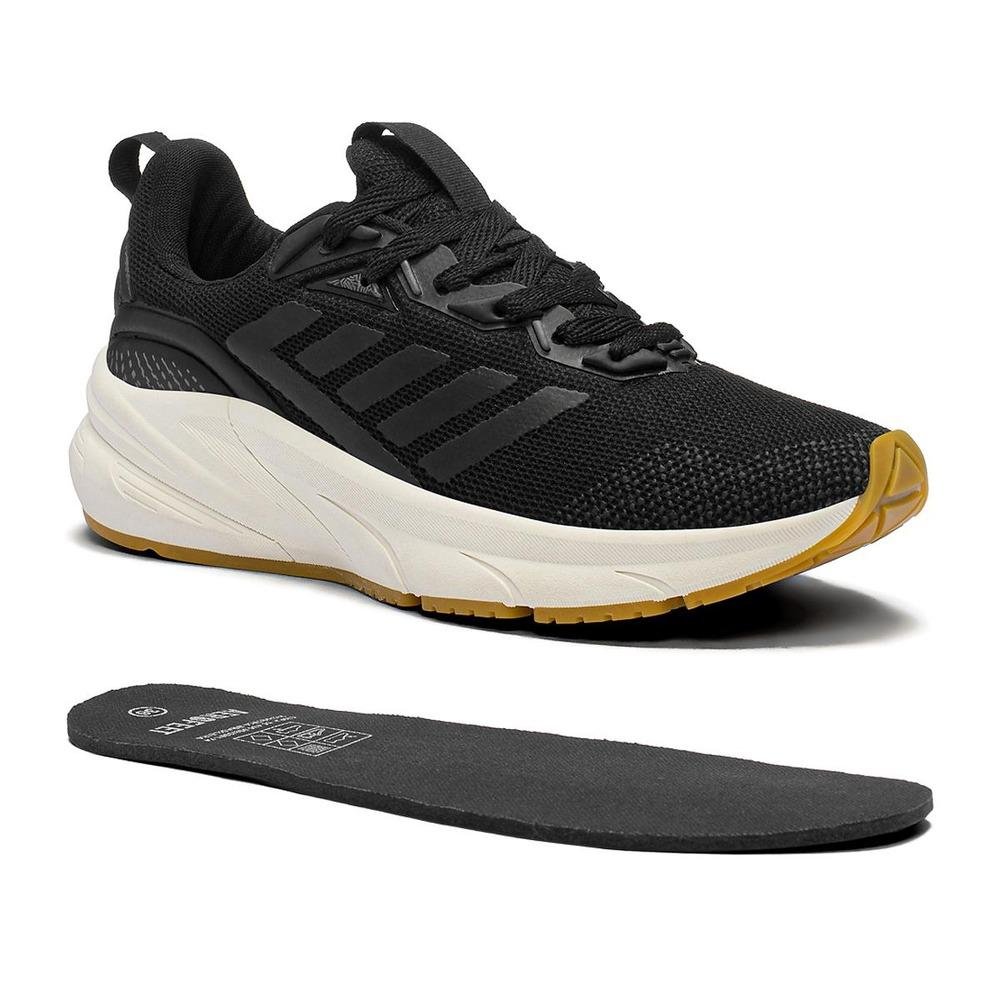 Tênis Masculino Corrida Caminhada Academia Leve Conforto Preto 4