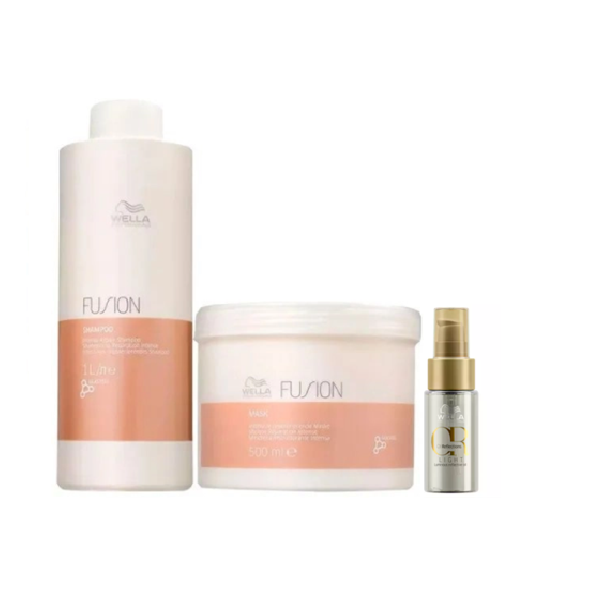 Wella Professionals Fusion Shampoo 1L+Mascara 500g+Oil Reflections Light 30ml ÚNICO 3