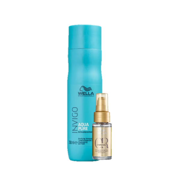 Wella Professionals Invigo Balance Aqua Pure Shampoo Antirresiduos 250ml e Oil Reflections 30ml ÚNICO 5