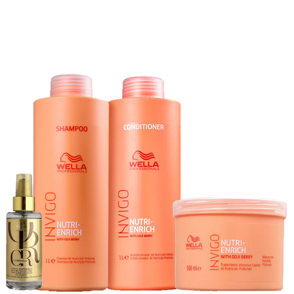 Wella Professionals Invigo Nutri Enrich Salon Trio e Oil Reflections 100ml (4 Produtos) ÚNICO 6