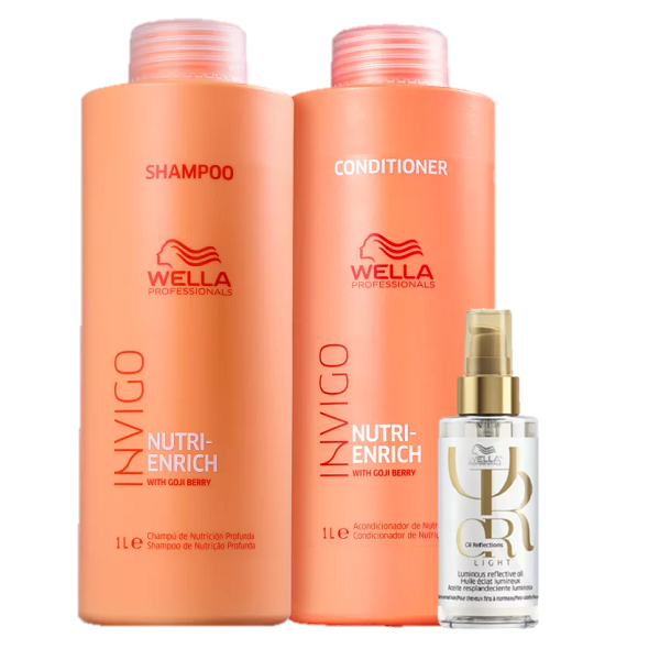 Wella Professionals Invigo Nutri Enrich Duo Salon e Oil Reflections Light 100ml (3 Produtos) ÚNICO 1