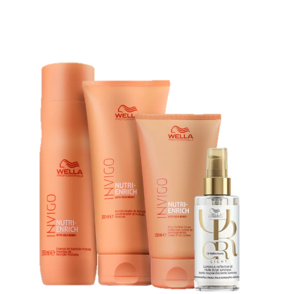 Wella Professionals Invigo Nutri-Enrich Duo Home Care Leave in Antifrizz 150ml e Oil Reflections Light 100ml ÚNICO 7
