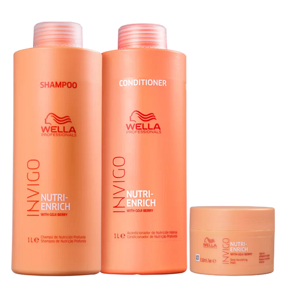 Wella Professionals Invigo Nutri-Enrich Shampoo+Condicionador 1L+Mascara 150ml ÚNICO 5