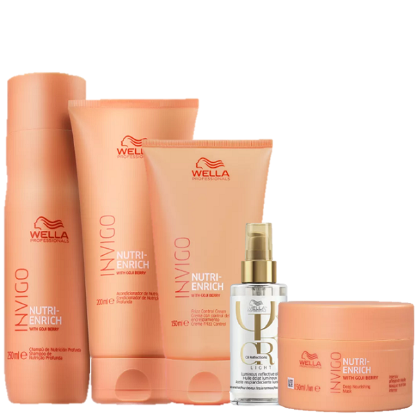 Wella Professionals Invigo Nutri-Enrich Kit Anti frizz Completo Home Care e Oil Reflections Light 100ml (5 Produtos) ÚNICO 8