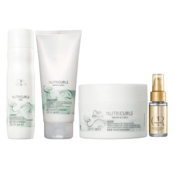 Wella Professionals Nutricurls+Shampoo 250ml+Condicionador 200ml+Mascara Capilar 150ml+Oil Reflections 30ml ÚNICO 7