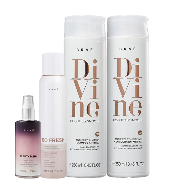 Brae Divine Anti Frizz Duo 250ml Beauty Sleep 100ml e So Fresh 150ml ÚNICO 7