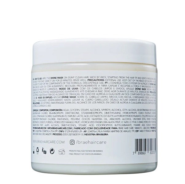 Brae Divine Anti-Frizz - Shampoo 1L+ Mascara 500g+ Leave-in 200g ÚNICO 5