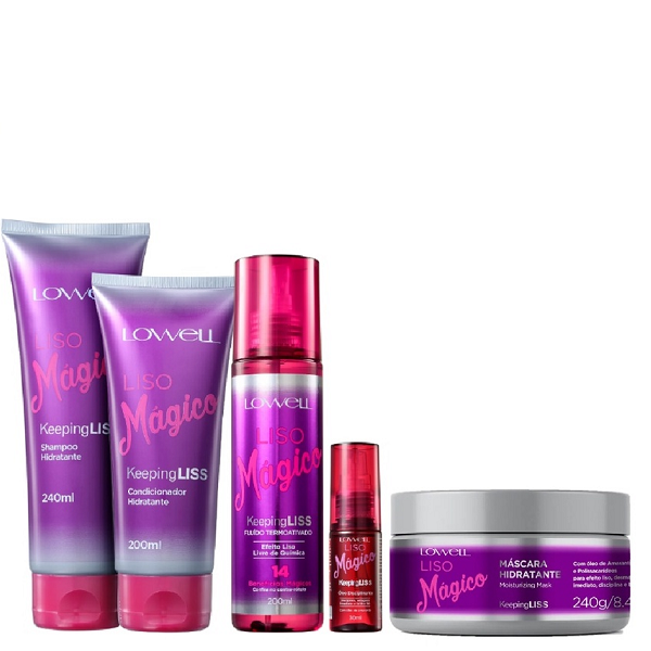 Lowell Keeping Liss Liso Magico Kit Completo 5 Produtos ÚNICO 1