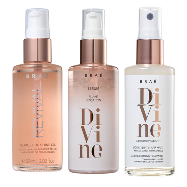 BRAE Kit Oleo Capilar Revival Divine e Queratina Liquida 60ml ÚNICO 5