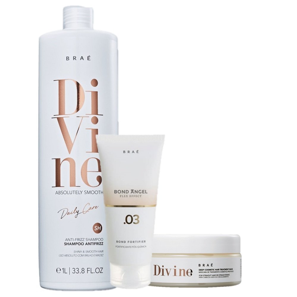 BRAE Divine Shampoo 1L Mascara 250g e Bond Angel Flex Efect 100ml ÚNICO 9