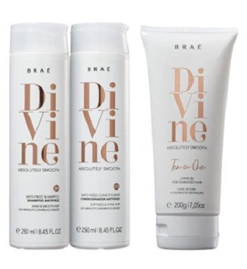 Kit Brae Divine Shampoo e Condicionador 250ml Leave-in 200ml ÚNICO 1