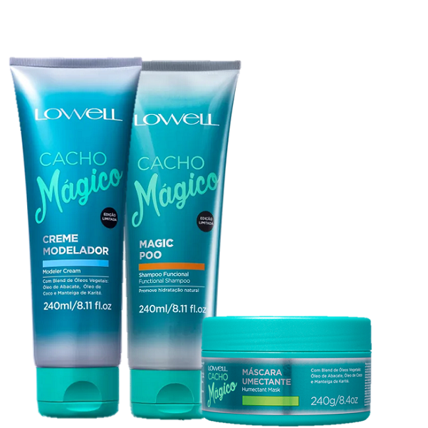 Lowell Cacho Magico Shampoo 240ml Creme Modelador 240ml e Mascara 240g ÚNICO 6