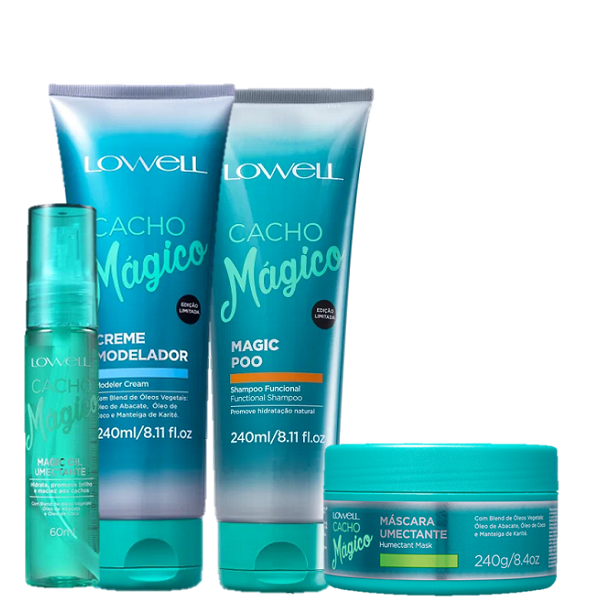 Lowell Cacho Magico Shampoo 240ml Creme Modelador 240ml Mascara 240g e Oleo 60ml ÚNICO 1