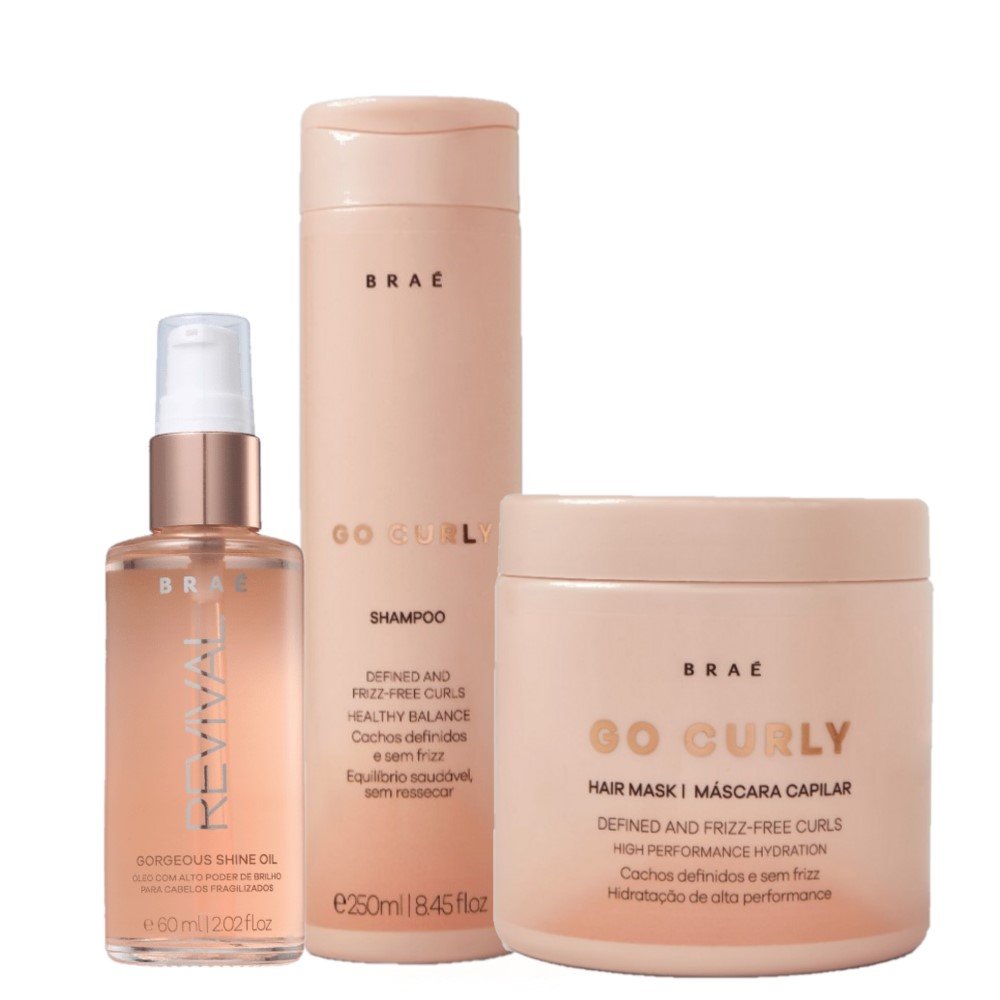 Kit Brae Go Curly Shine Mask Hidratante (3 Produtos) ÚNICO 1