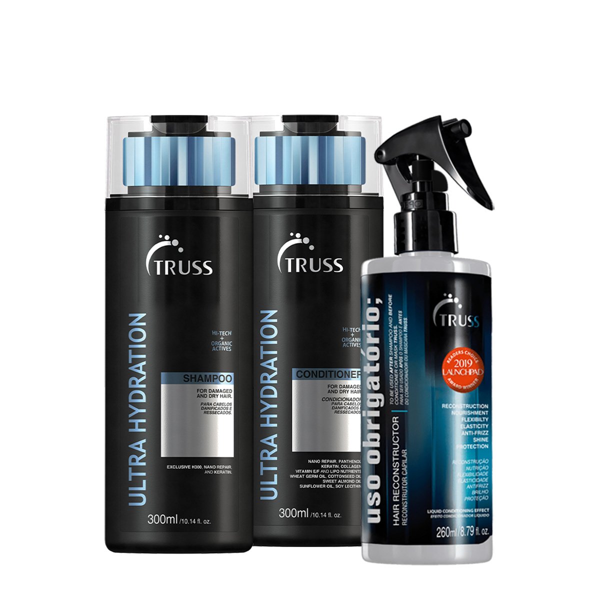 Kit Truss Ultra Hydration - Shampoo+Condicinador 300ml+Uso Obrigatorio 260ml ÚNICO 1