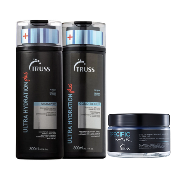 Truss Ultra Hydration Plus - Shampoo+Condicionador 300ml+Mascara Specific 180g ÚNICO 3