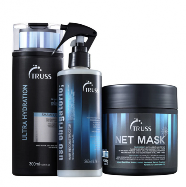 Truss Ultra Hydration - Shampoo 300ml+Uso Obrigatorio 260ml+Net Mask 550g ÚNICO 1