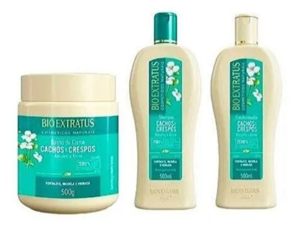 Bio Extratus Cachos & Crespos kit de shampoo + condicionador + mascara 500ml ÚNICO 2