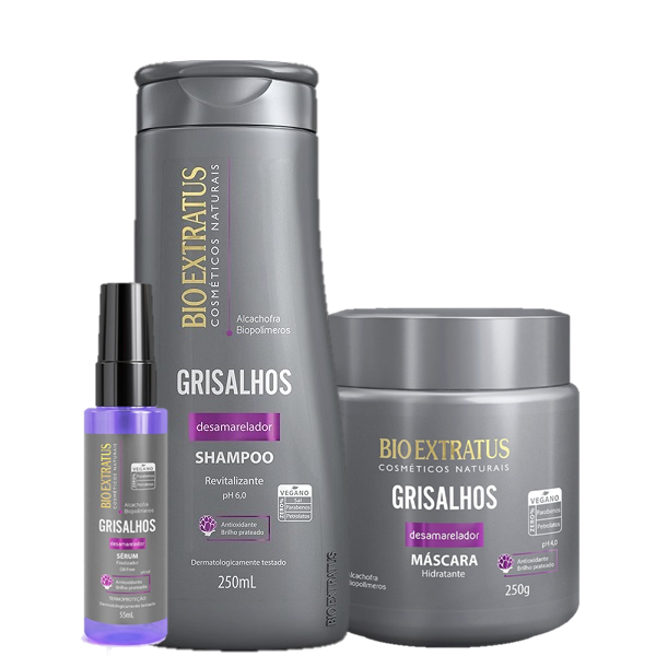 Bio Extratus Grisalhos Kit Mascara Capilar Shampoo e Serum ÚNICO 6