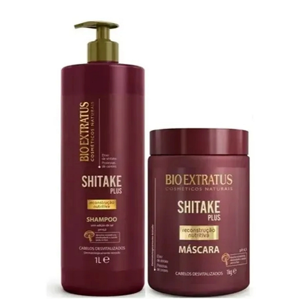Bio Extratus Shitake Plus - Shampoo 1L+Mascara 1Kg ÚNICO 4