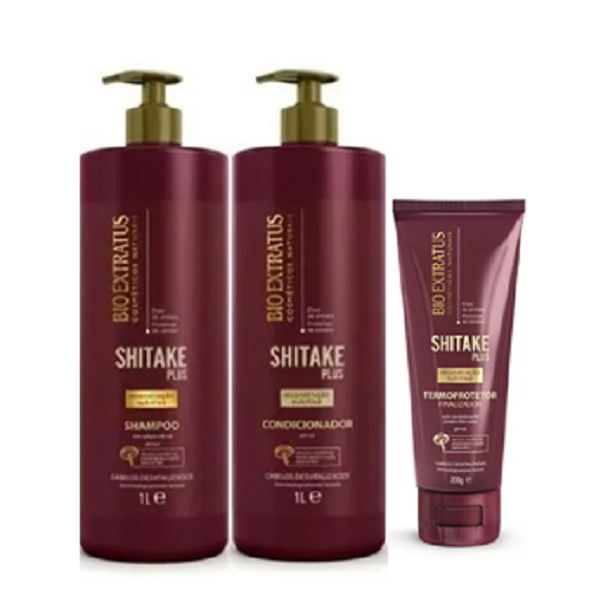 Bio Extratus Shitake Plus (Shampoo+Condicionador 1L+Finalizador Termoprotetor 200g) ÚNICO 5