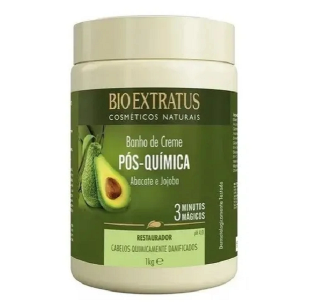 Bio Extratus Pos-Quimica Shampoo+Condicionador+Banho de Creme 1L+Finalizador 150ml ÚNICO 4