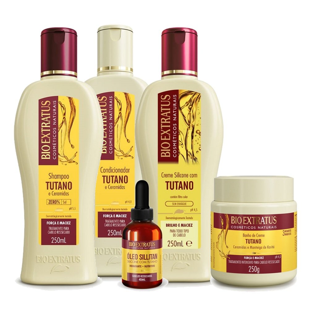 Bio Extratus Tutano Quad Shampoo+Cond+masc+Creme SIlicone 250g+Oleo Sillitan 40ml ÚNICO 8