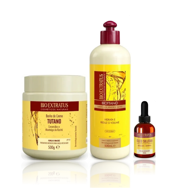 Bio Extratus Tutano Macara 500g+Umidificador de Cachos 500ml+Oleo Sillitan 40ml ÚNICO 6