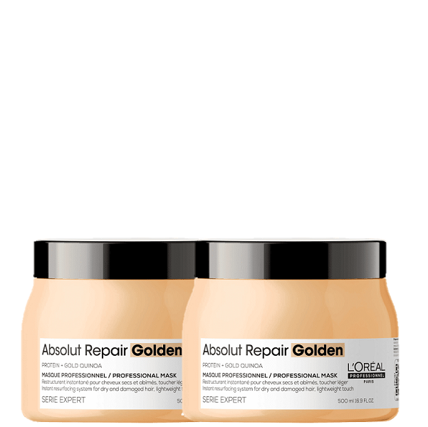 Kit LOreal Professionnel Serie Expert Absolut Repair Gold Quinoa Protein Golden - Mascara 500ml (2 unidades) ÚNICO 5