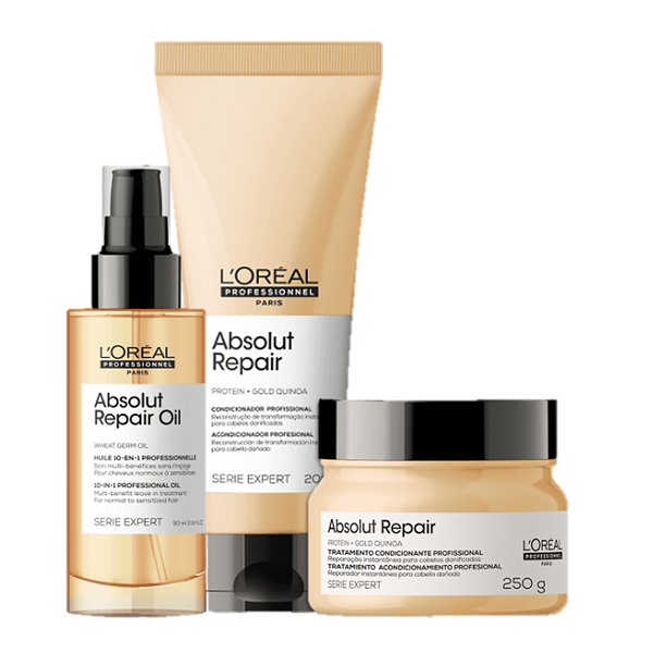 Kit LOreal Professionnel Serie Expert Absolut Repair Gold Quinoa Protein Nutricao Total (3 Produtos) ÚNICO 6
