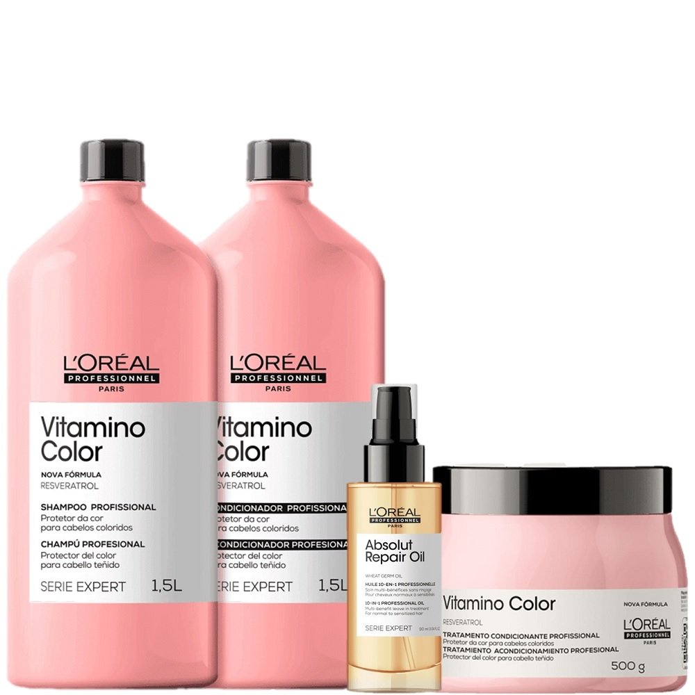 Kit LOreal Professionnel Vitamino Color Brilho e Maciez (4 Produtos) ÚNICO 7