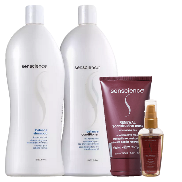 Senscience Balance Duo 1L True Hue Color Oleo 55ml e Renewal Mask 150ml ÚNICO 7