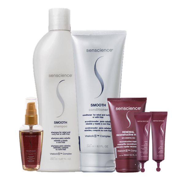 Senscience Smooth Home Care Duo Renewal Mask 150ml CPR Tratamento Reconstrutor 2x25ml e True Hue Color Oleo 55ml ÚNICO 7