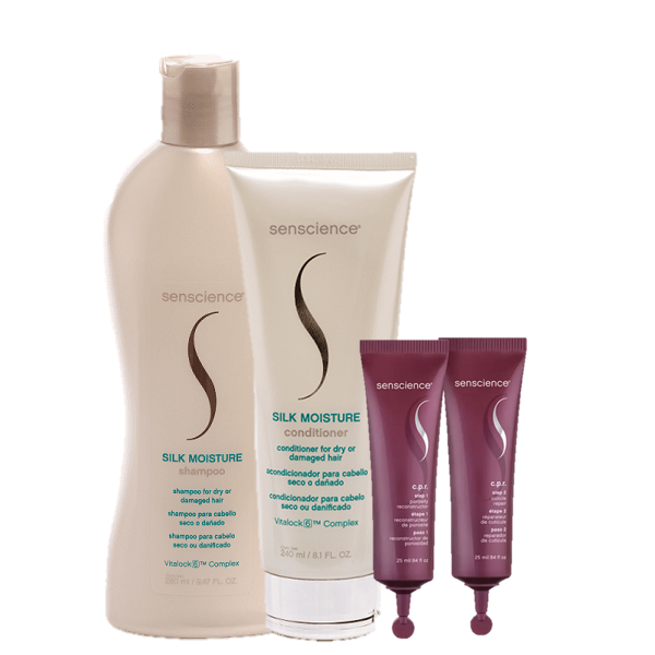Senscience Silk Moisture Duo Home Care e CPR Tratamento Reconstrutor 2x25ml ÚNICO 6