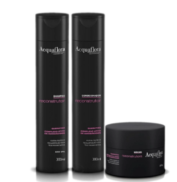 Acquaflora Reconstrutor Shampoo+Cond 300ml+Masc 250ml ÚNICO 5