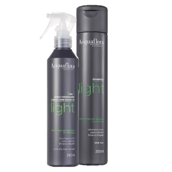 Acquaflora Light Spray Hidratante 240ml e Shampoo sem Sal 300ml ÚNICO 5