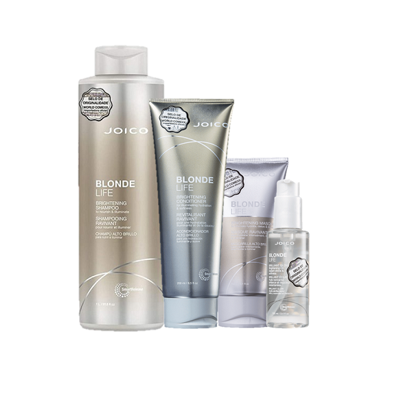Joico Blonde Life Brightening Shampoo 1L Condicionador 250ml Mascara 150ml Oil 100ml ÚNICO 7