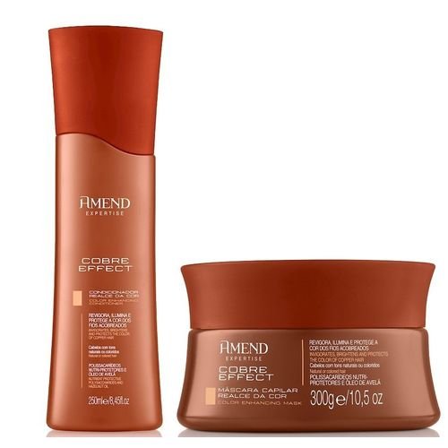 Amend Realce da Cor Cobre Effect Kit Shampoo 250ml e Mascara 300g ÚNICO 2