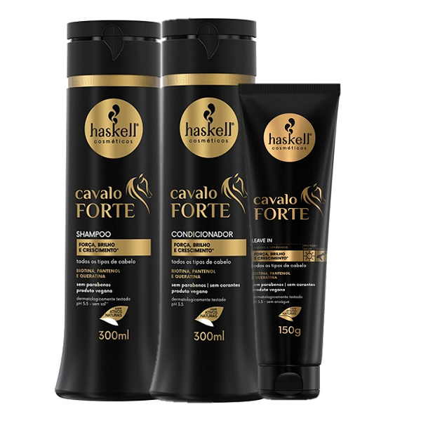 Kit Haskell Cavalo Forte Duo 300ml e Leave in 150ml ÚNICO 6
