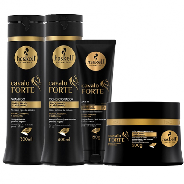 Kit Haskell Cavalo Forte Duo 300ml + Mascara 300g + Leave in 150ml ÚNICO 1