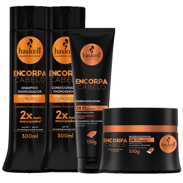 Haskell Encorpa Cabelo Duo 300ml Mascara 300g e Pomada Modeladora 150g ÚNICO 7