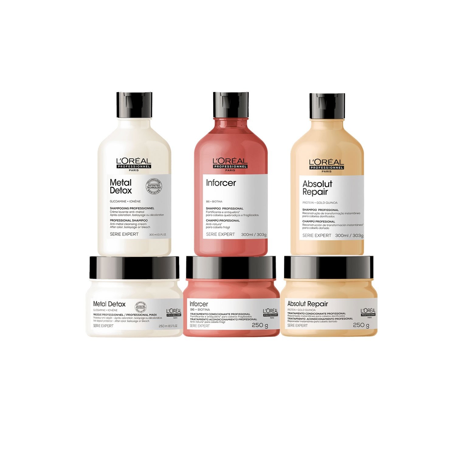 LOreal Cronograma Completo Metal Detox, Absolut Repair e Inforcer