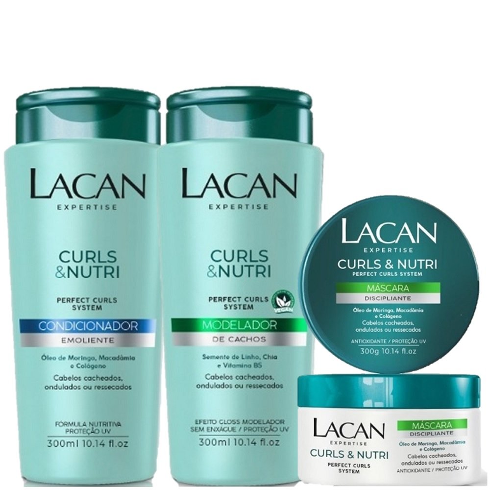 Kit Lacan Curls e Nutri Protecao e Nutricao (3 Produtos)