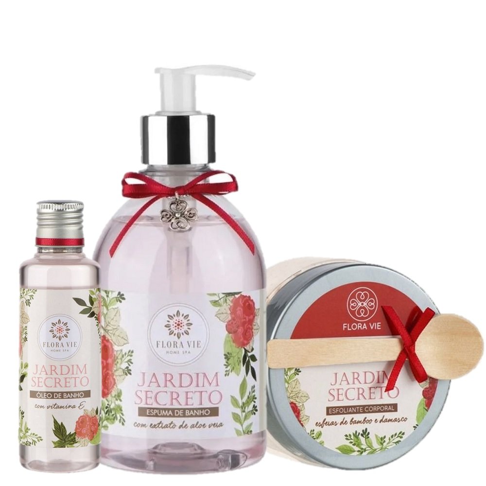 Kit Flora Vie Jardim Secreto Perfume e Limpeza Suave (3 Produtos)