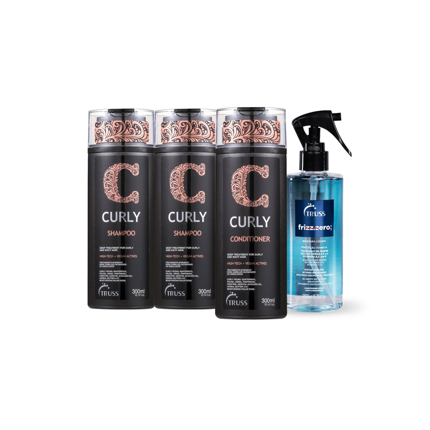 Kit Truss Curly Cachos Frizz Zero (4 produtos)