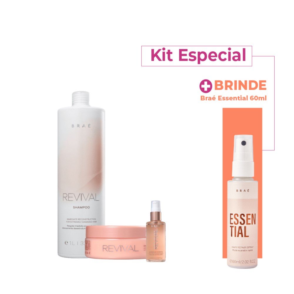 Kit BRAE Revival Reconstrucao Capilar Especial (3 Produtos) ÚNICO 1