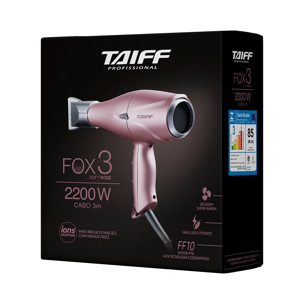 Secador Fox Ion 3 Soft Rose 2200w 127v - Taiff 127V 3